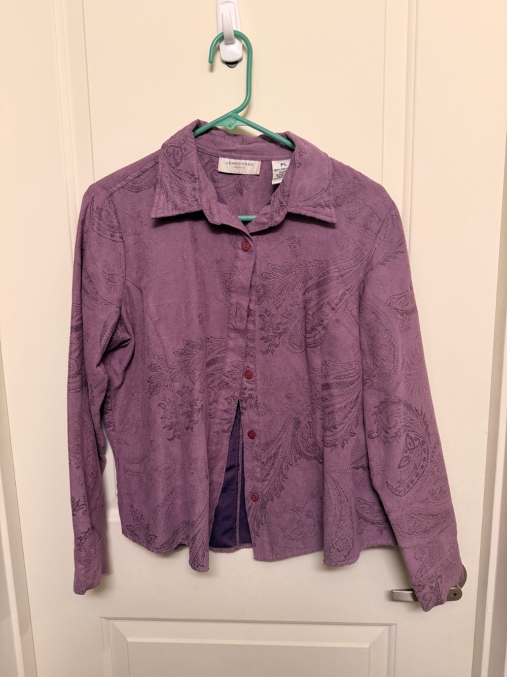 Laura Ashley Purple Paisley Button-Front Jacket